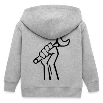 handwerker_f1 - Kinder Organic Kapuzenjacke Mini Cultivator von Stanley/Stella - Grau meliert - Hinten