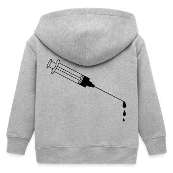 Blood Syringe - Kids Organic Zip-up Hoodie by Stanley/Stella - heather grey - Back