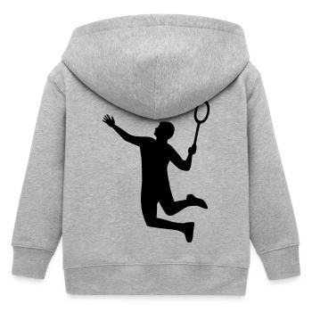 Badminton - Kinder Organic Kapuzenjacke Mini Cultivator von Stanley/Stella - Grau meliert - Hinten