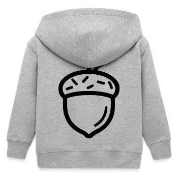 Acorn Autumn Symbol - Kids Organic Zip-up Hoodie by Stanley/Stella - heather grey - Back