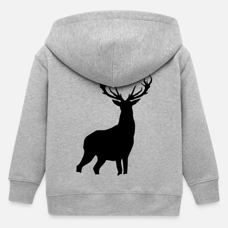 Cerf - Veste à capuche enfant bio Stanley/Stella - gris chiné