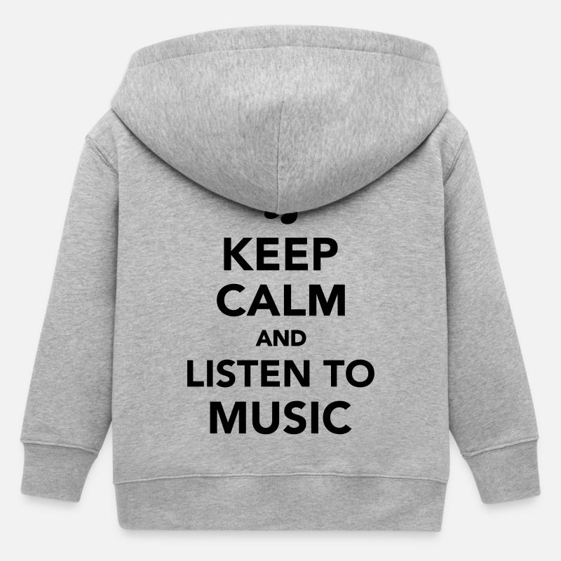 Keep calm listen to Music - Veste à capuche enfant bio Stanley/Stella - gris chiné
