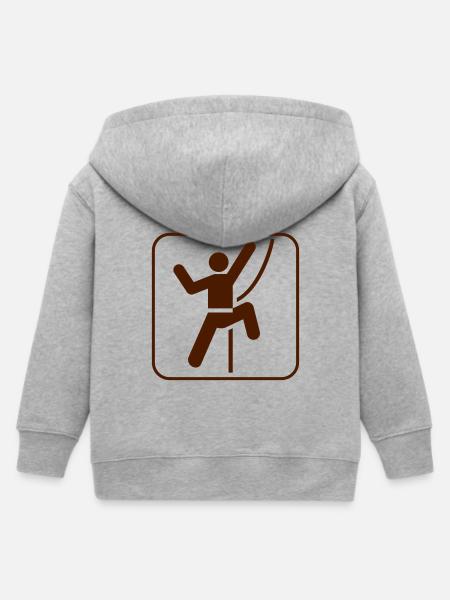 Klettern - Kinder Organic Kapuzenjacke Mini Cultivator von Stanley/Stella - Grau meliert