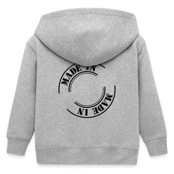 made in - Kids Organic Zip-up Hoodie by Stanley/Stella - heather grey - Back