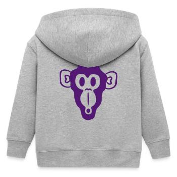 Verwunderter Neugieriger Affe Kopf Schreck Gesicht - Kinder Organic Kapuzenjacke Mini Cultivator von Stanley/Stella - Grau meliert - Hinten