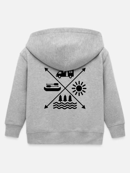 Camping - Kinder Organic Kapuzenjacke Mini Cultivator von Stanley/Stella - Grau meliert
