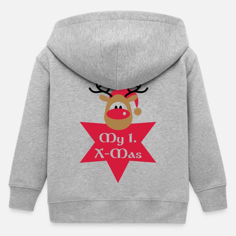 mon premier Noël - Veste à capuche enfant bio Stanley/Stella - gris chiné