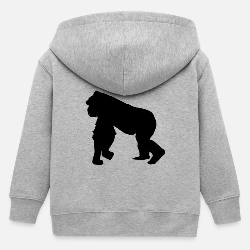 gorilla - Kinder Organic Kapuzenjacke Mini Cultivator von Stanley/Stella - Grau meliert