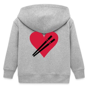 Love Stäbchen - Sushi - Kinder Organic Kapuzenjacke Mini Cultivator von Stanley/Stella - Grau meliert - Hinten