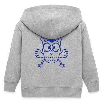 hibou aigle hibou hibou saute drôle, saute jack mouches voltige - Veste à capuche enfant bio Stanley/Stella - gris chiné - Dos