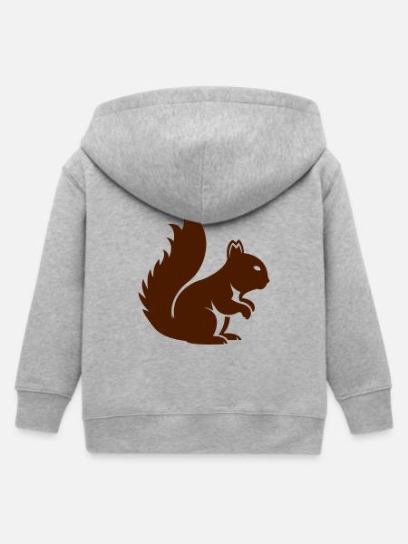 Eichhörnchen Tier - Kinder Organic Kapuzenjacke Mini Cultivator von Stanley/Stella - Grau meliert