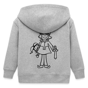 Prinz Prinzessin Harlekin Schwert - Kinder Organic Kapuzenjacke Mini Cultivator von Stanley/Stella - Grau meliert - Hinten