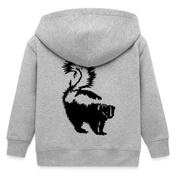 Skunk - Kids Organic Zip-up Hoodie by Stanley/Stella - heather grey - Back