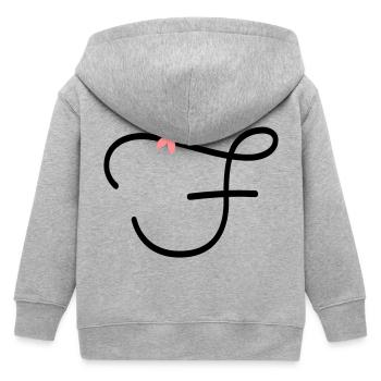 Lettre F Papillon Lettre - Veste à capuche enfant bio Stanley/Stella - gris chiné - Dos