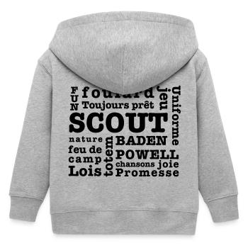 Scout Wörter - Kinder Organic Kapuzenjacke Mini Cultivator von Stanley/Stella - Grau meliert - Hinten