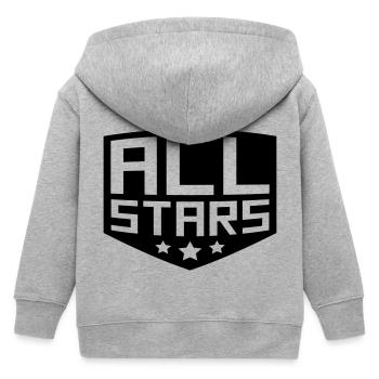 Allstars rank badge - Kids Organic Zip-up Hoodie by Stanley/Stella - heather grey - Back