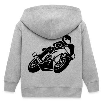 Motocykl - Bluza z kapturem na zamek dziecięca bio Stanley/Stella - szary melanż - Tył