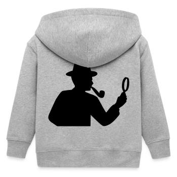 Detective - Kids Organic Zip-up Hoodie by Stanley/Stella - heather grey - Back