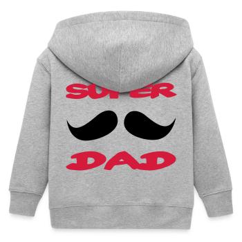 Super dad - Kids Organic Zip-up Hoodie by Stanley/Stella - heather grey - Back