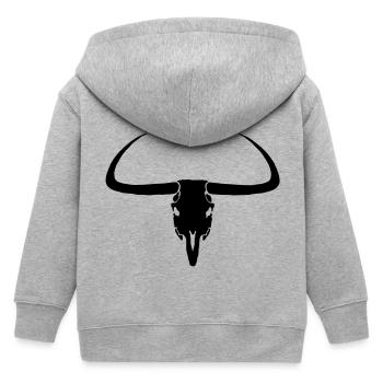 Longhorn Skull - Kids Organic Zip-up Hoodie by Stanley/Stella - heather grey - Back