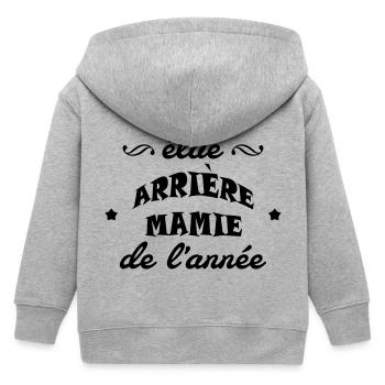 Grandma Oma Großmütter Mamy Mamie Grand-Mère - Kids Organic Zip-up Hoodie by Stanley/Stella - heather grey - Back