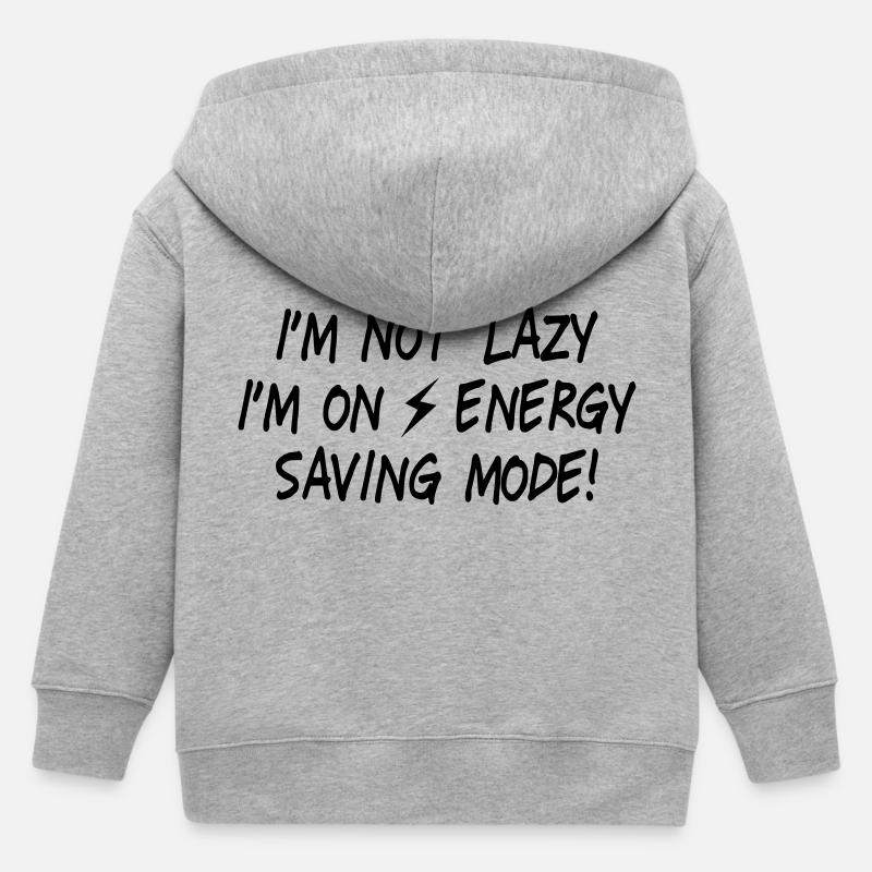 I'm not lazy, I'm on energy saving mode II - Veste à capuche enfant bio Stanley/Stella - gris chiné