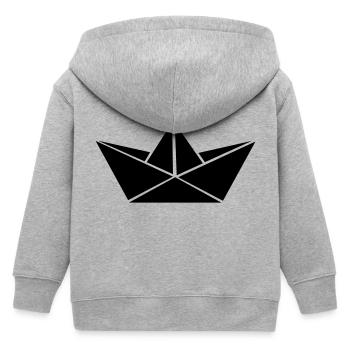 papierboot_01 - Kids Organic Zip-up Hoodie by Stanley/Stella - heather grey - Back