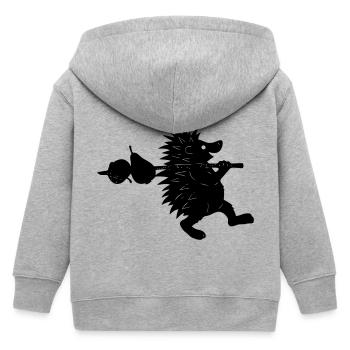 hedgehog - Kids Organic Zip-up Hoodie by Stanley/Stella - heather grey - Back