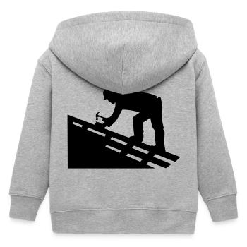 Roofer - Kids Organic Zip-up Hoodie by Stanley/Stella - heather grey - Back