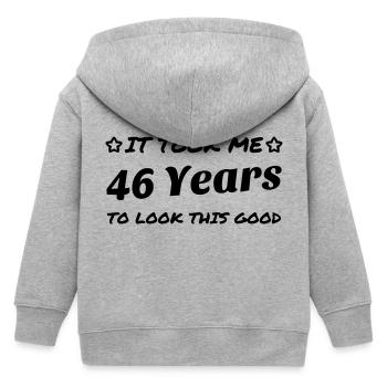 46 / anniversaire / Sport / Fête / quarante six - Veste à capuche enfant bio Stanley/Stella - gris chiné - Dos