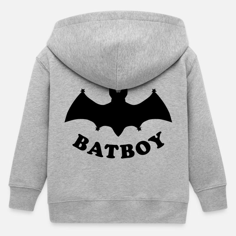 Batboy - Kinder Organic Kapuzenjacke Mini Cultivator von Stanley/Stella - Grau meliert