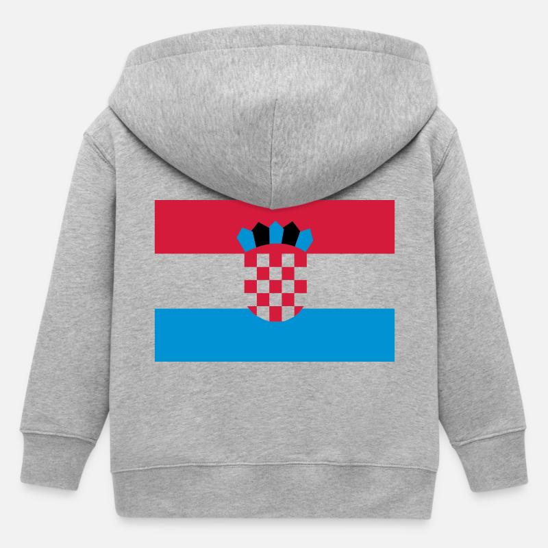 Kroatien - Kinder Organic Kapuzenjacke Mini Cultivator von Stanley/Stella - Grau meliert