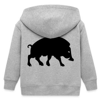 sanglier Arverne symbole gaulois celtique - Veste à capuche enfant bio Stanley/Stella - gris chiné - Dos