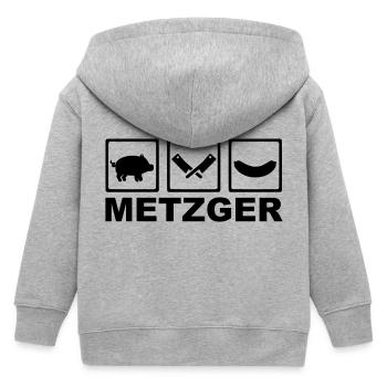 Metzger - Kinder Organic Kapuzenjacke Mini Cultivator von Stanley/Stella - Grau meliert - Hinten