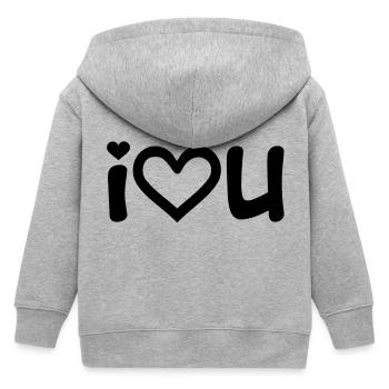 I love you - Veste à capuche enfant bio Stanley/Stella - gris chiné - Dos