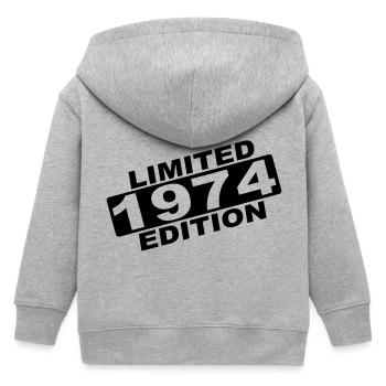 year 1974 limited edition - Kids Organic Zip-up Hoodie by Stanley/Stella - heather grey - Back