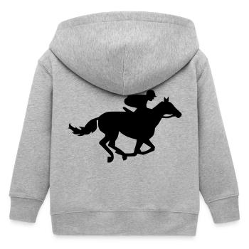 Pferderennen - Kinder Organic Kapuzenjacke Mini Cultivator von Stanley/Stella - Grau meliert - Hinten