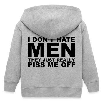 Hate Men - Kinder Organic Kapuzenjacke Mini Cultivator von Stanley/Stella - Grau meliert - Hinten