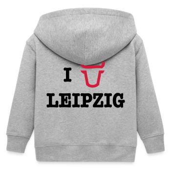 I Love Leipzig - Kinder Organic Kapuzenjacke Mini Cultivator von Stanley/Stella - Grau meliert - Hinten