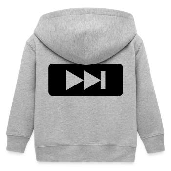 Music,DJ,Forward,DVD - Kids Organic Zip-up Hoodie by Stanley/Stella - heather grey - Back