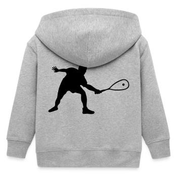 Squash Spieler Vektor zeichnung - Kinder Organic Kapuzenjacke Mini Cultivator von Stanley/Stella - Grau meliert - Hinten