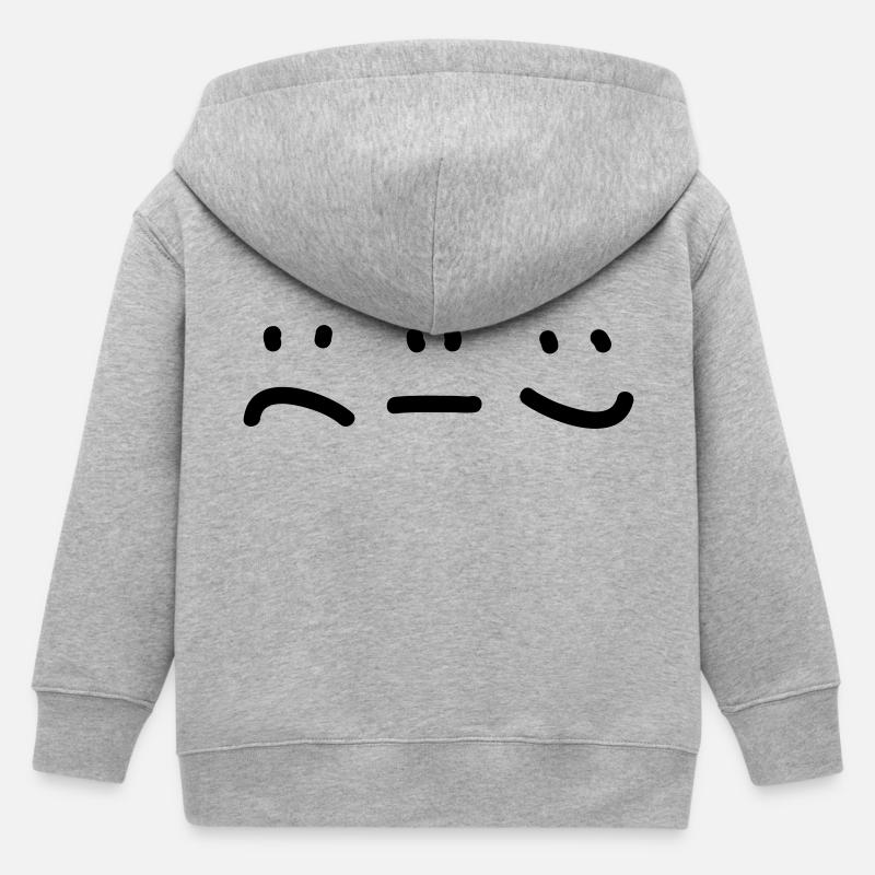 Emotions - Sourire - Smiley - Veste à capuche enfant bio Stanley/Stella - gris chiné