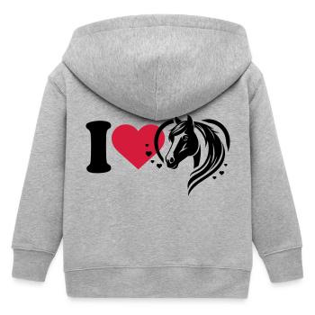 J’adore les chevaux - Veste à capuche enfant bio Stanley/Stella - gris chiné - Dos