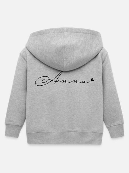 Name Anna - Kinder Organic Kapuzenjacke Mini Cultivator von Stanley/Stella - Grau meliert