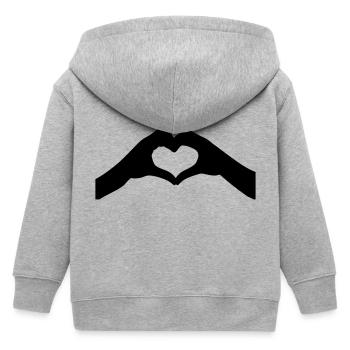 Herz-Hände - Kinder Organic Kapuzenjacke Mini Cultivator von Stanley/Stella - Grau meliert - Hinten