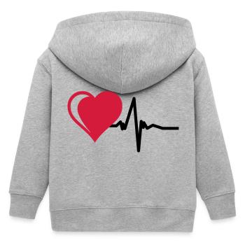 Coeur avec impulsion - Veste à capuche enfant bio Stanley/Stella - gris chiné - Dos