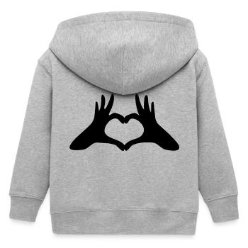 Herz-Hände - Kinder Organic Kapuzenjacke Mini Cultivator von Stanley/Stella - Grau meliert - Hinten