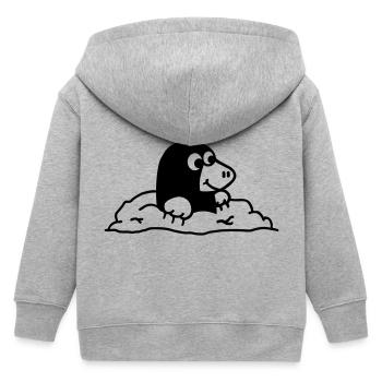 Maulwurf - Kinder Organic Kapuzenjacke Mini Cultivator von Stanley/Stella - Grau meliert - Hinten