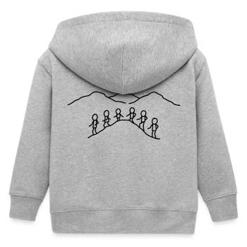 6 Männchen wandern - Kinder Organic Kapuzenjacke Mini Cultivator von Stanley/Stella - Grau meliert - Hinten