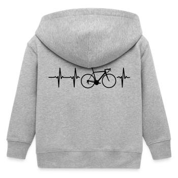 MEIN HERZ SCHLÄGT FÜR MEIN FAHRRAD! - Kinder Organic Kapuzenjacke Mini Cultivator von Stanley/Stella - Grau meliert - Hinten